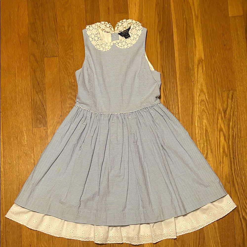 Polo by Ralph Lauren Blue and White Striped Dress